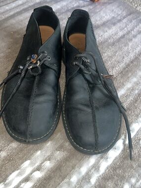 Clarks Black Leather Chukka Boots